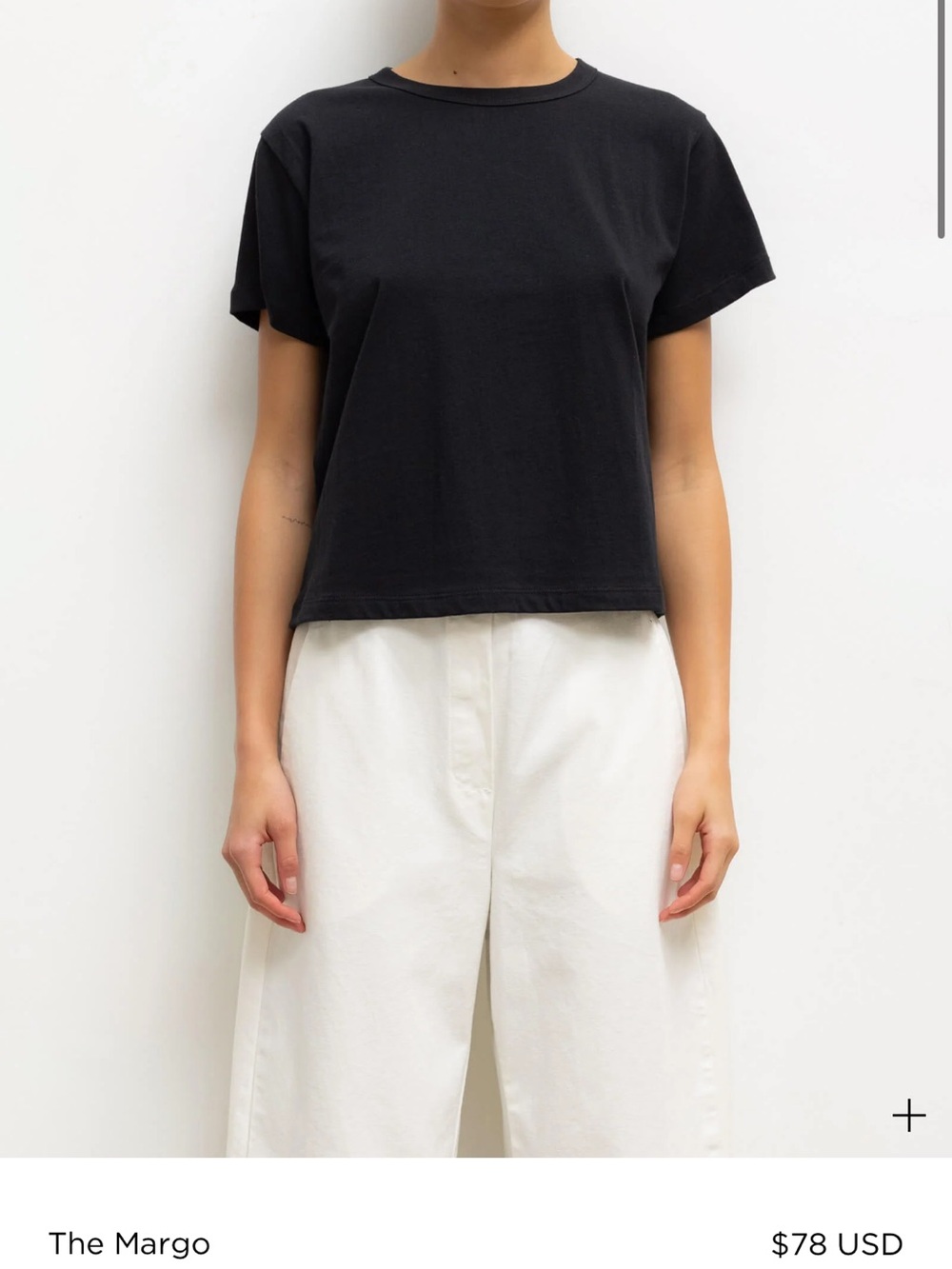 LESET The Margo Tee Heather Short Sleeve Black